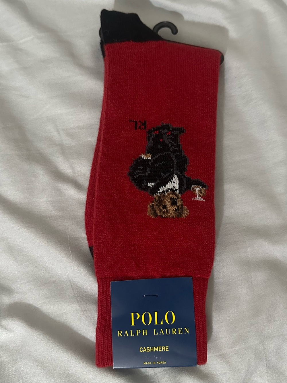 Polo by Ralph Lauren Bear Red Cashmere Men’s Socks